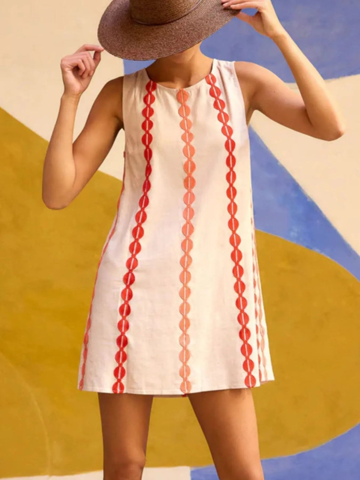 Sleeveless Geometric Print Mini Dress