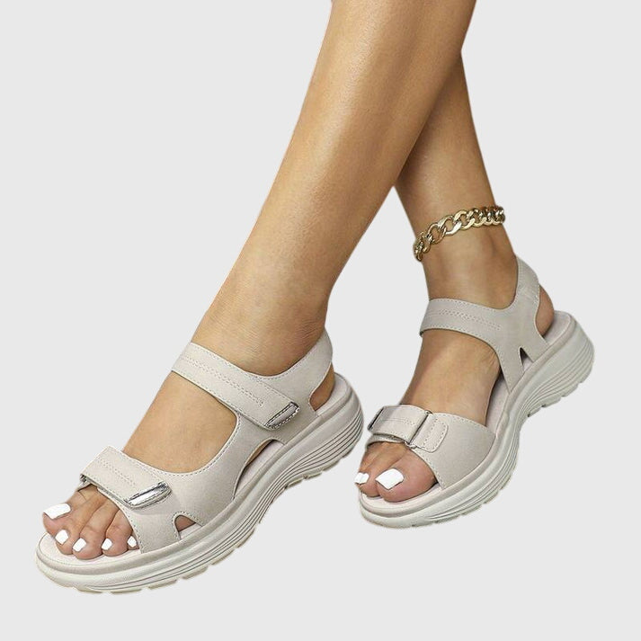 Open Toe Hook and Loop Strap Platform Sport Sandals