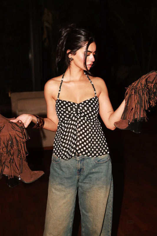 Halter-Neck Ruched Crop Top
