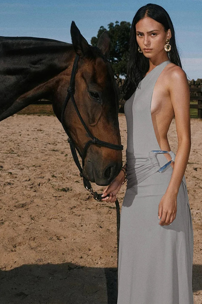 Weird Puss Glamorous Backless Maxi Dress