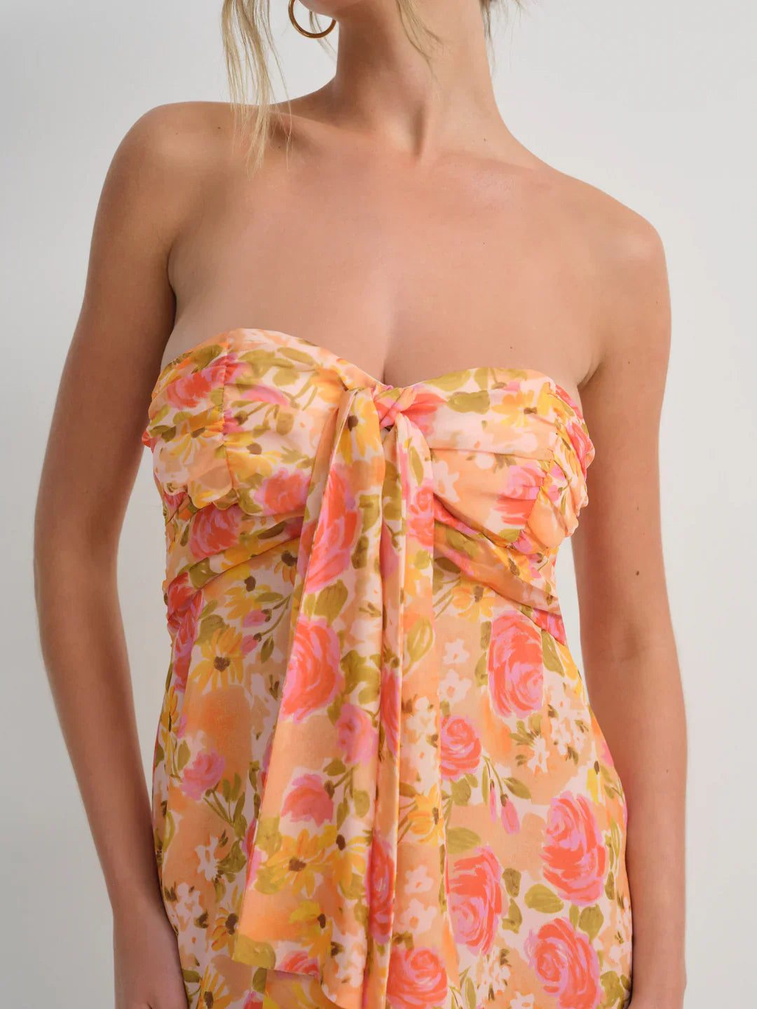 Strapless Floral Backless Ruffle Mini Dress 7