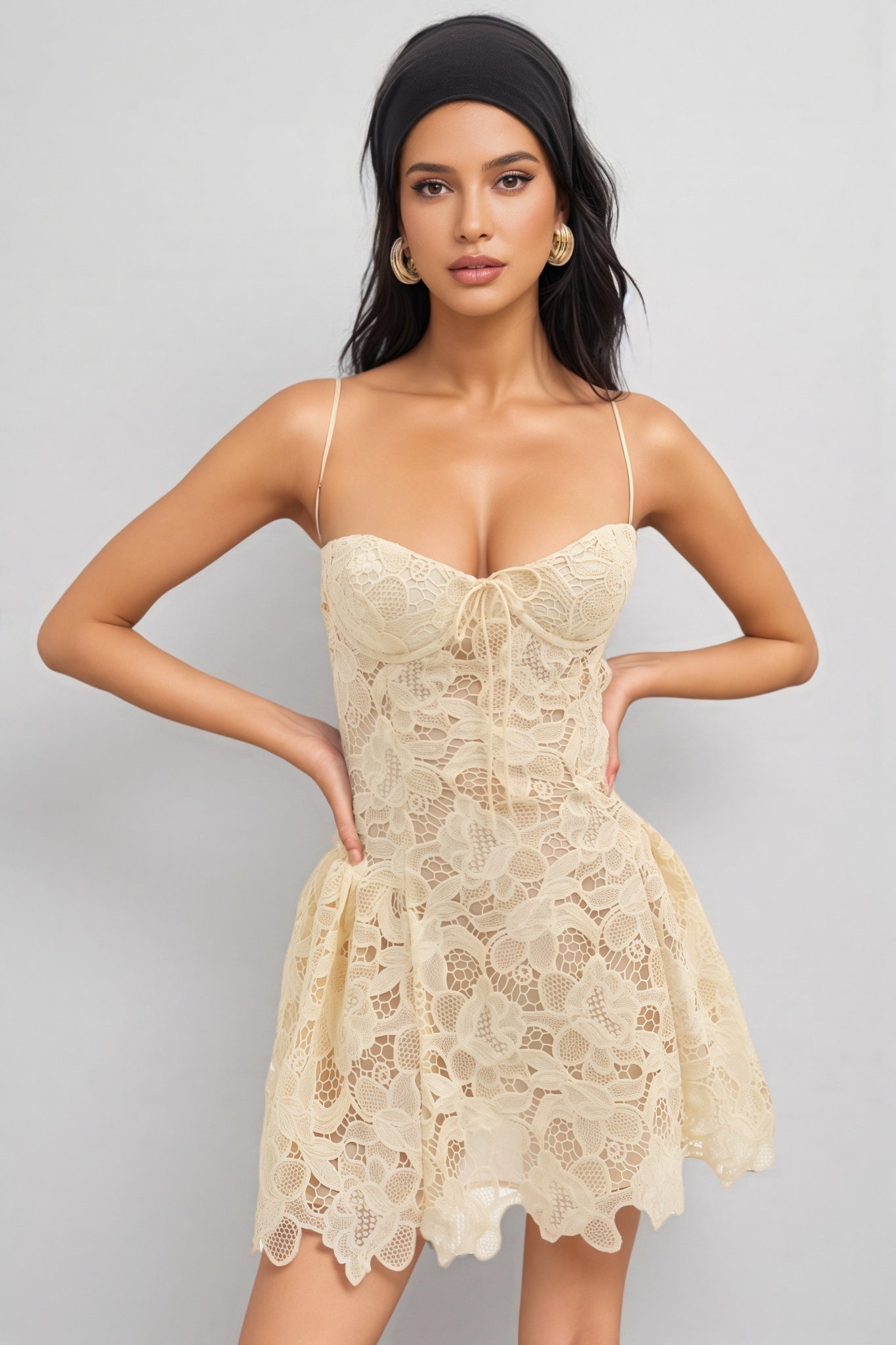 Kalvek Lace Sleeveless Mini Dress - View 2