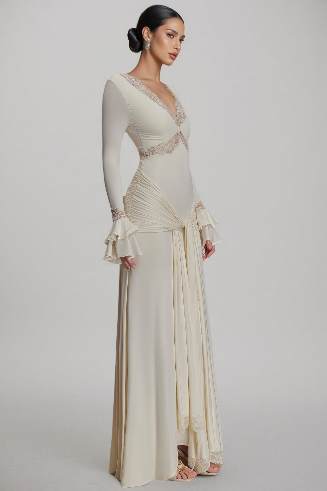 Elorat White Lace Maxi Dress - View 2