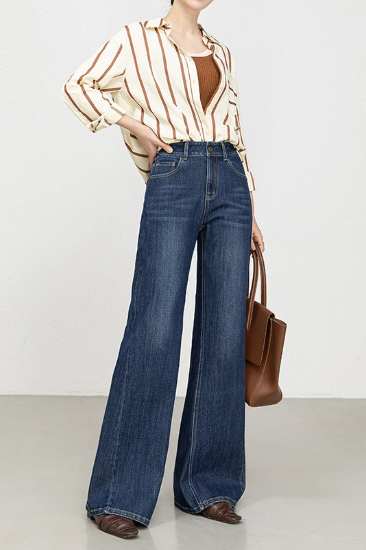 High-Waist Flared Denim Jeans