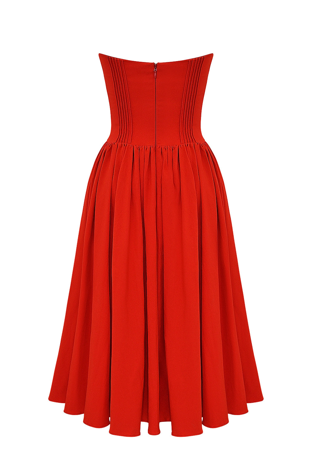 Strapless Bustier Sweetheart Fit and Flare Midi Sundress 16