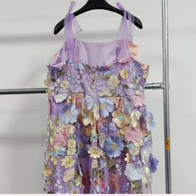 Floral Applique Tulle Puff Sleeve Corset A-Line Mini Dress