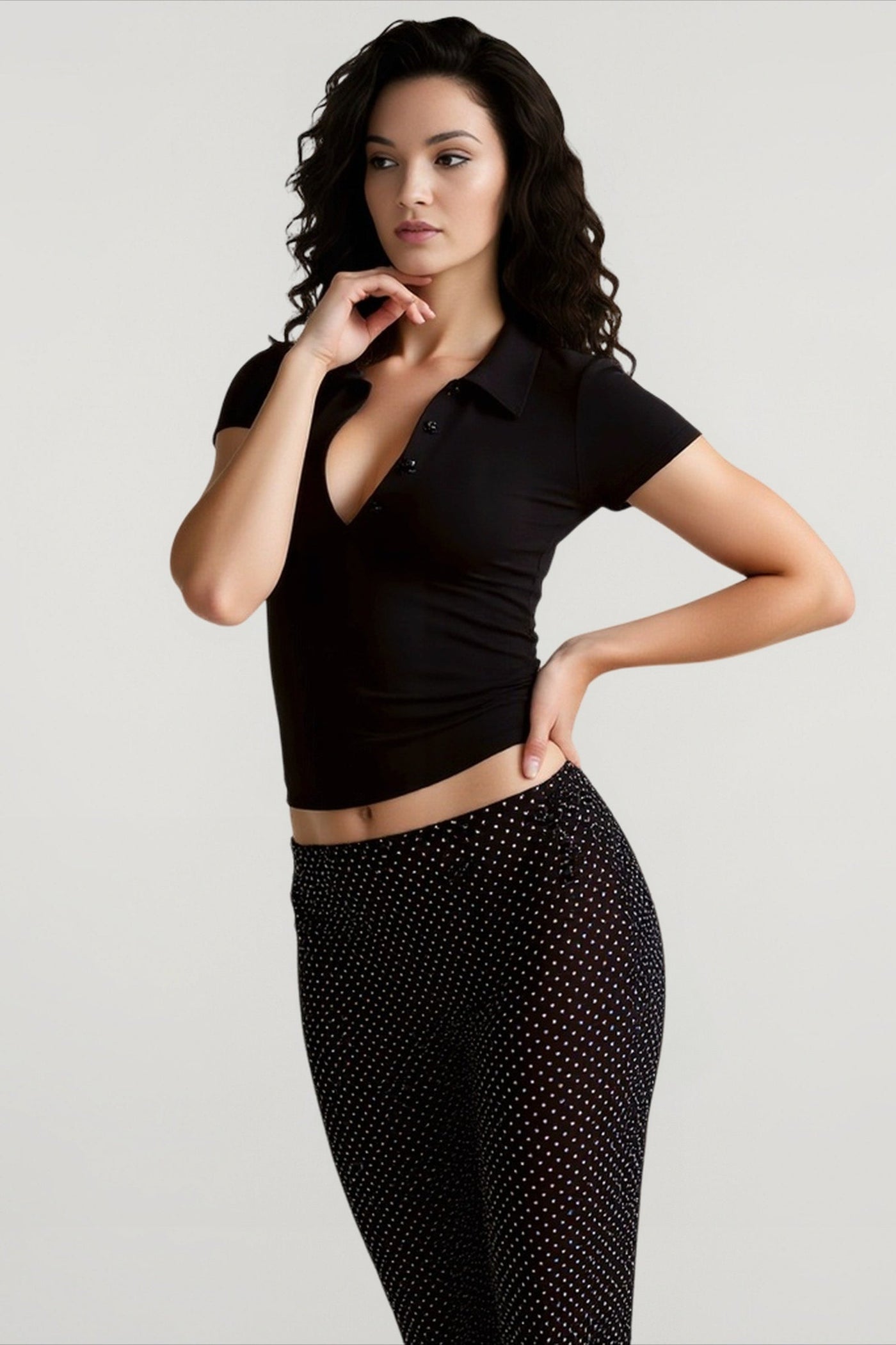 Polo Neck Fitted T-shirts