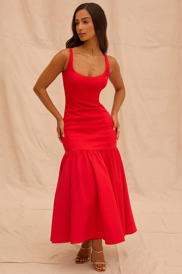 Dropped Amore Waist Midi Dress