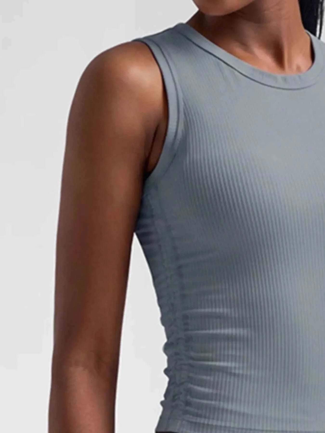 Ribbed Ruched Active Tank