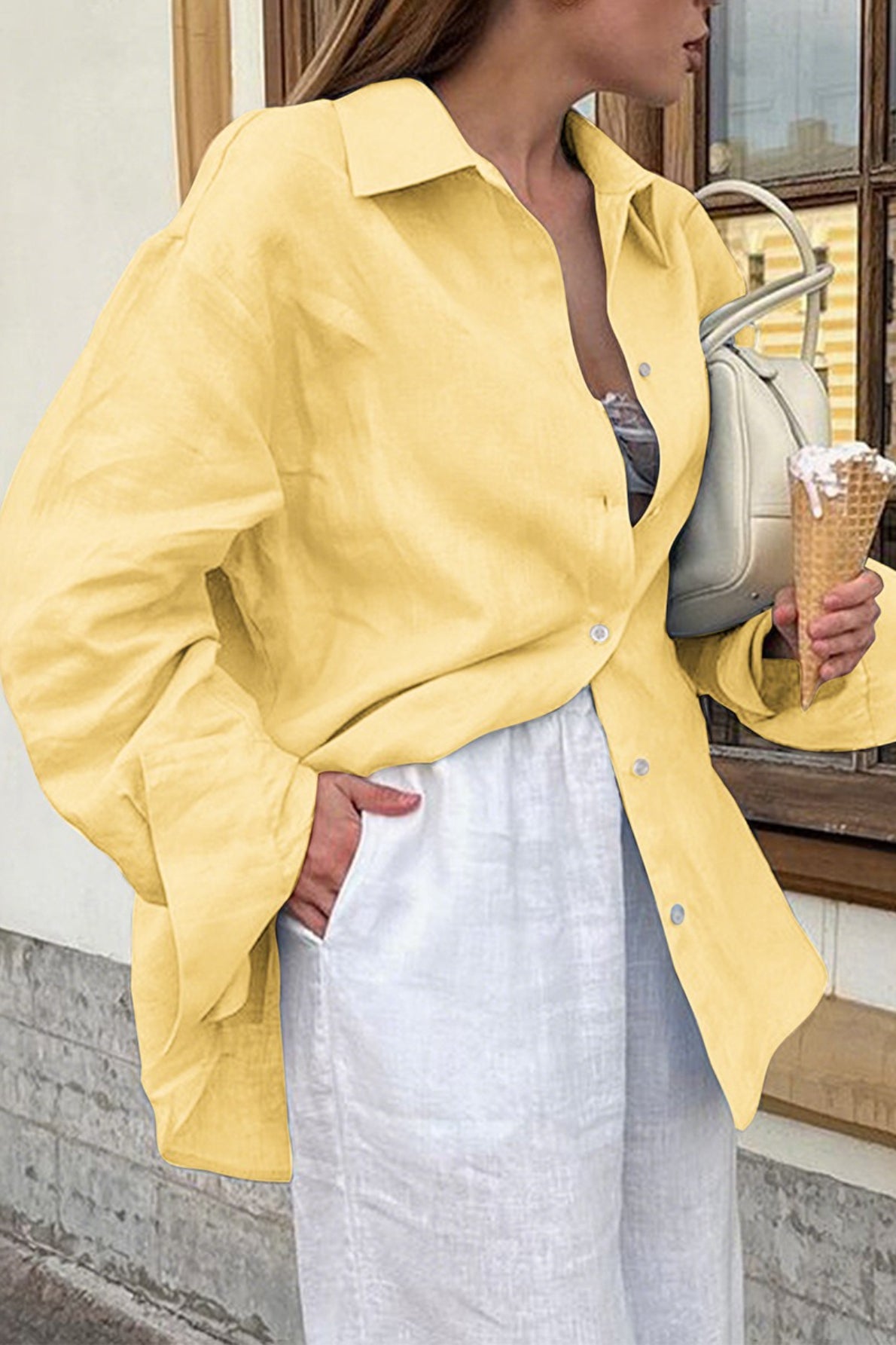 Casual Button Down Long Sleeve Top