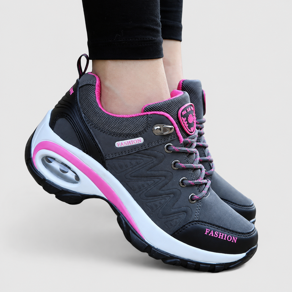 Lace Up Mesh Chunky Platform Sneakers