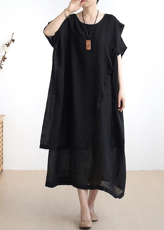 V-Neck Empire Waist Short Sleeve Tiered Layered Maxi Dress
