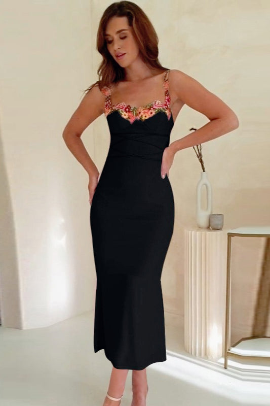 Appliqu�� Bodycon Slip Dress