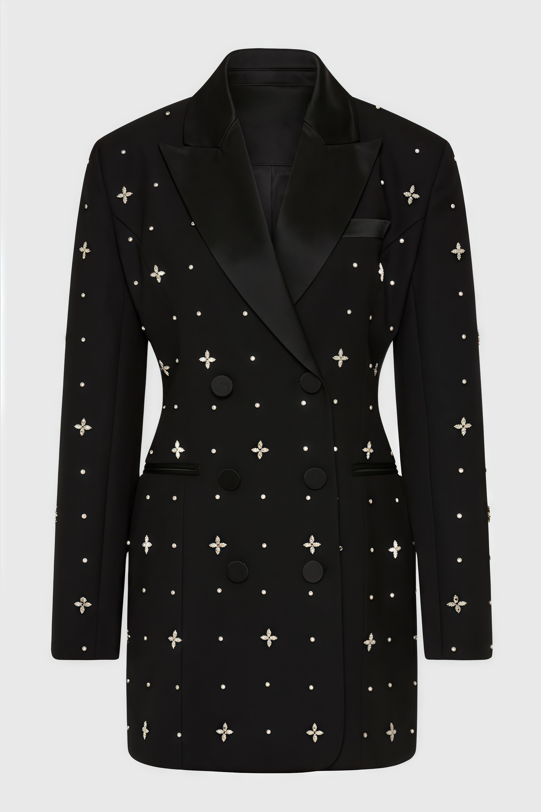 Morgane Beaded Rhinestone Embellished Mini Dress - View 5