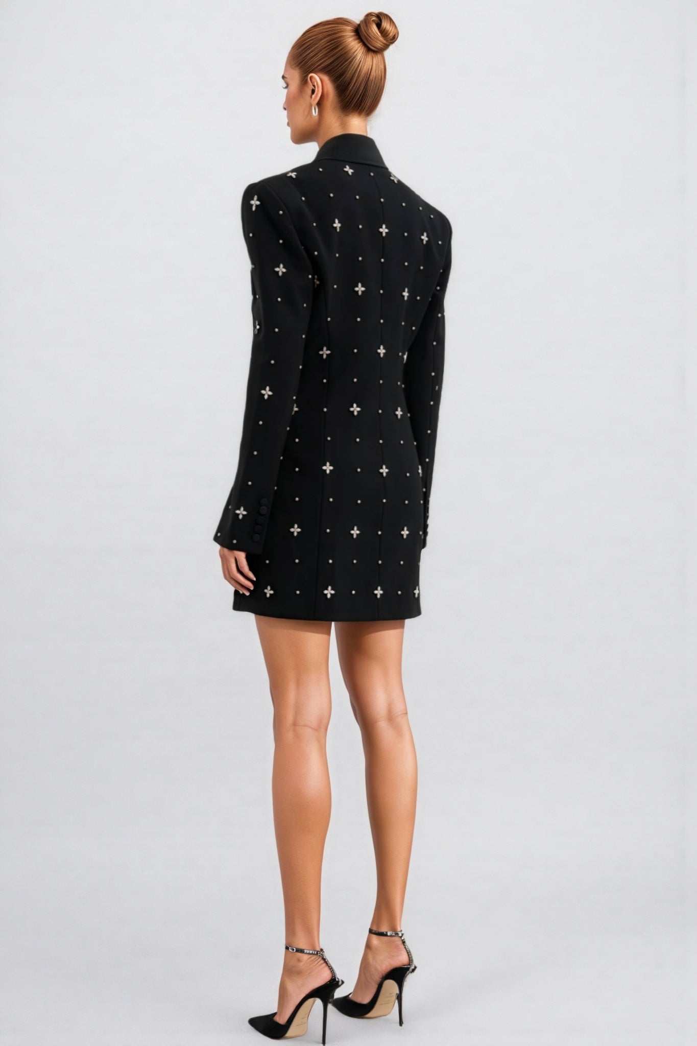 Morgane Beaded Rhinestone Embellished Mini Dress - View 4