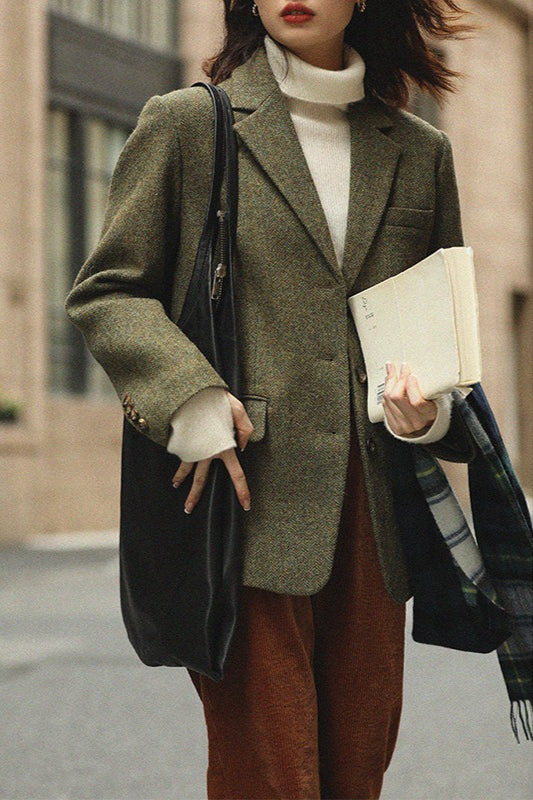 Tailored Wool Crepe Blazer