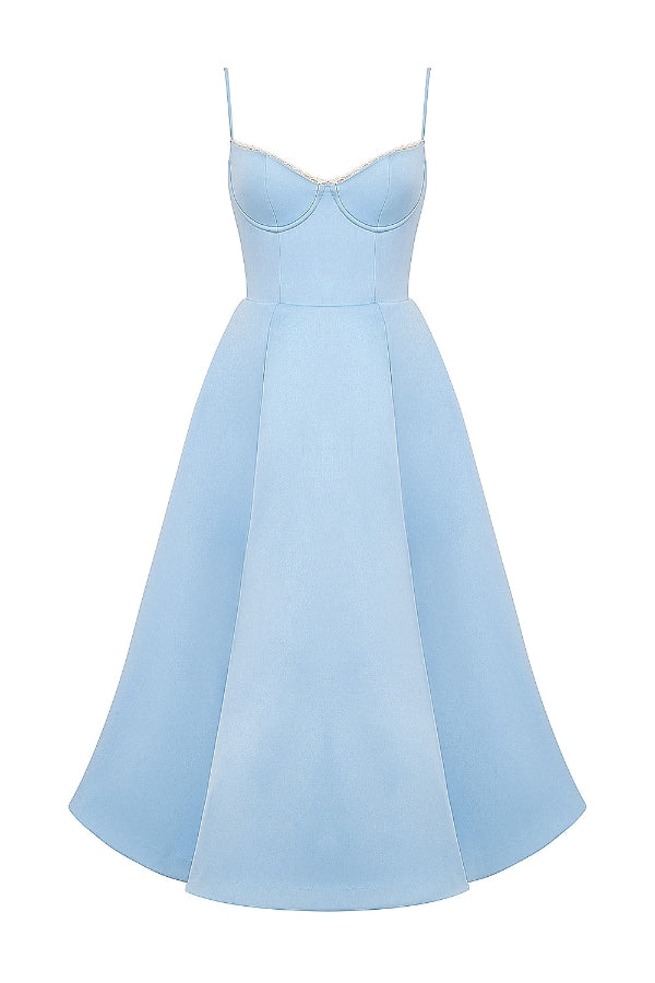Lorraine Premium Strapless V Neck Sleeveless Tutu Maxi Dress Boutique Edit