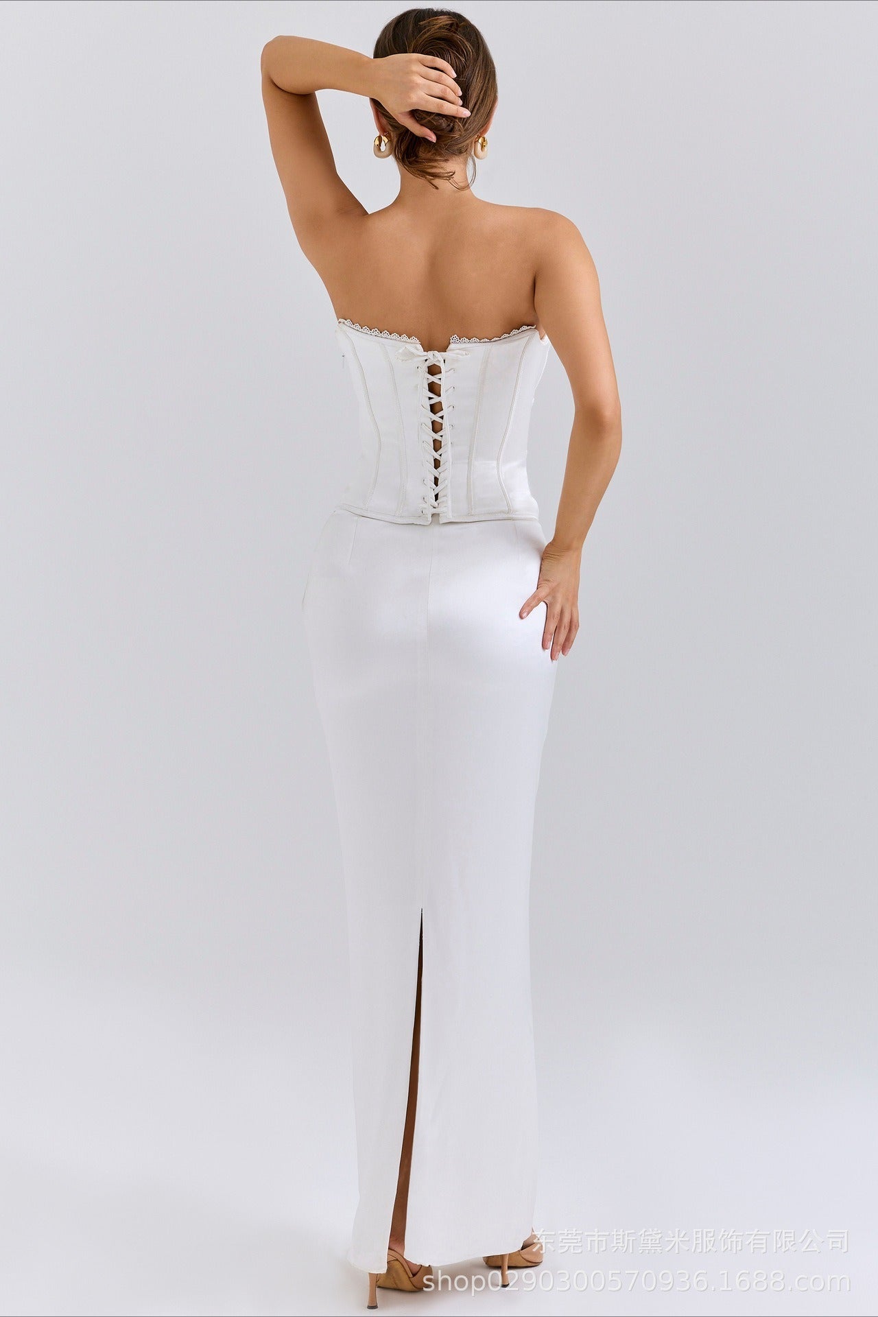 Satin Strapless Corset Mermaid Maxi Gown