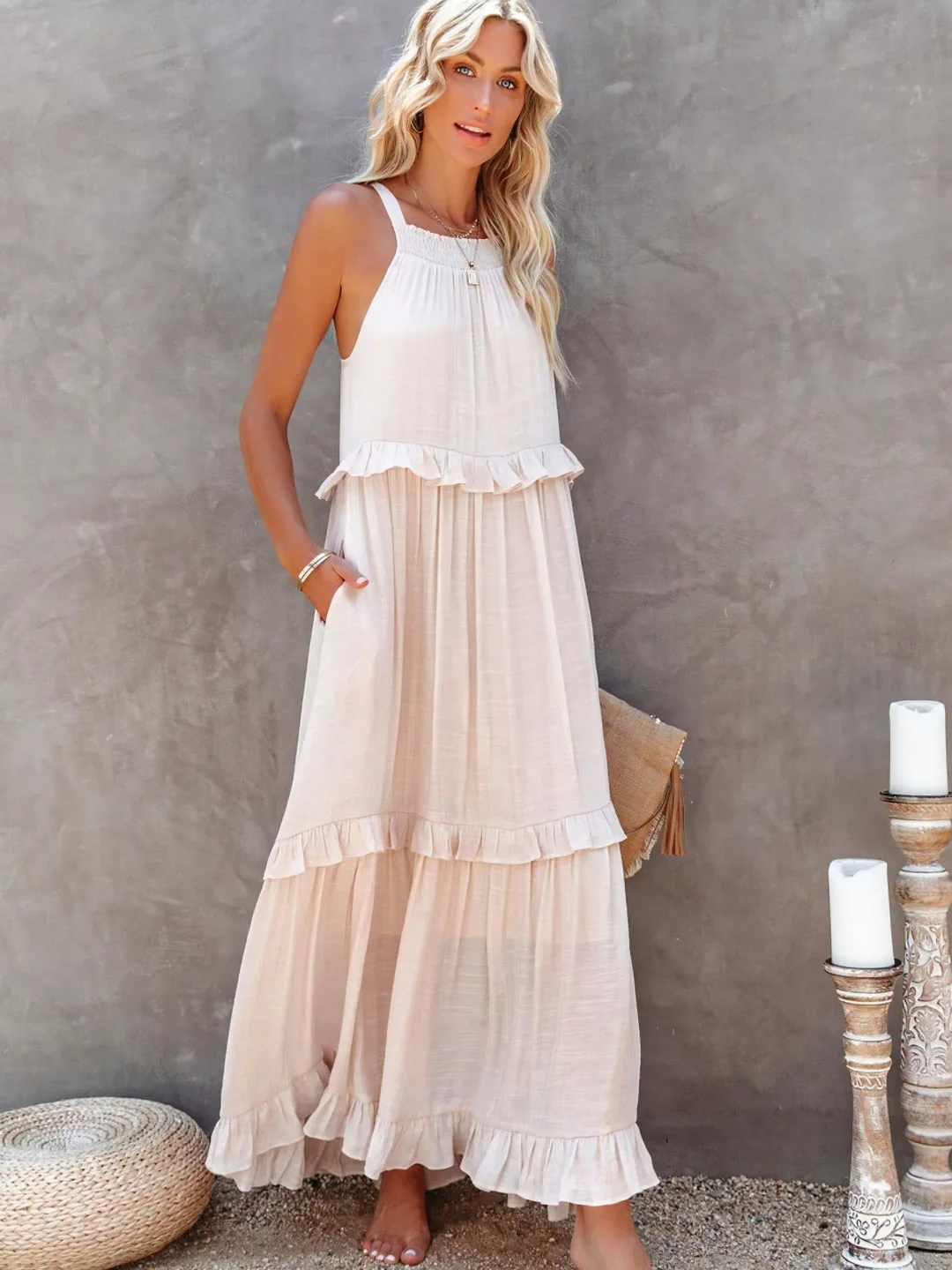 Megan | Chic Ruffle Maxi Dress