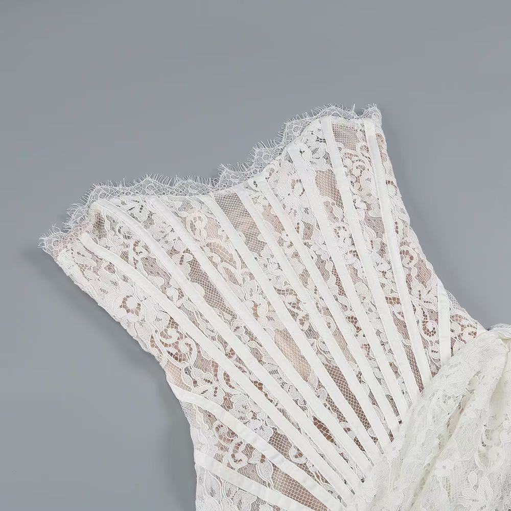 Lace Strapless Corset Mini Dress 4