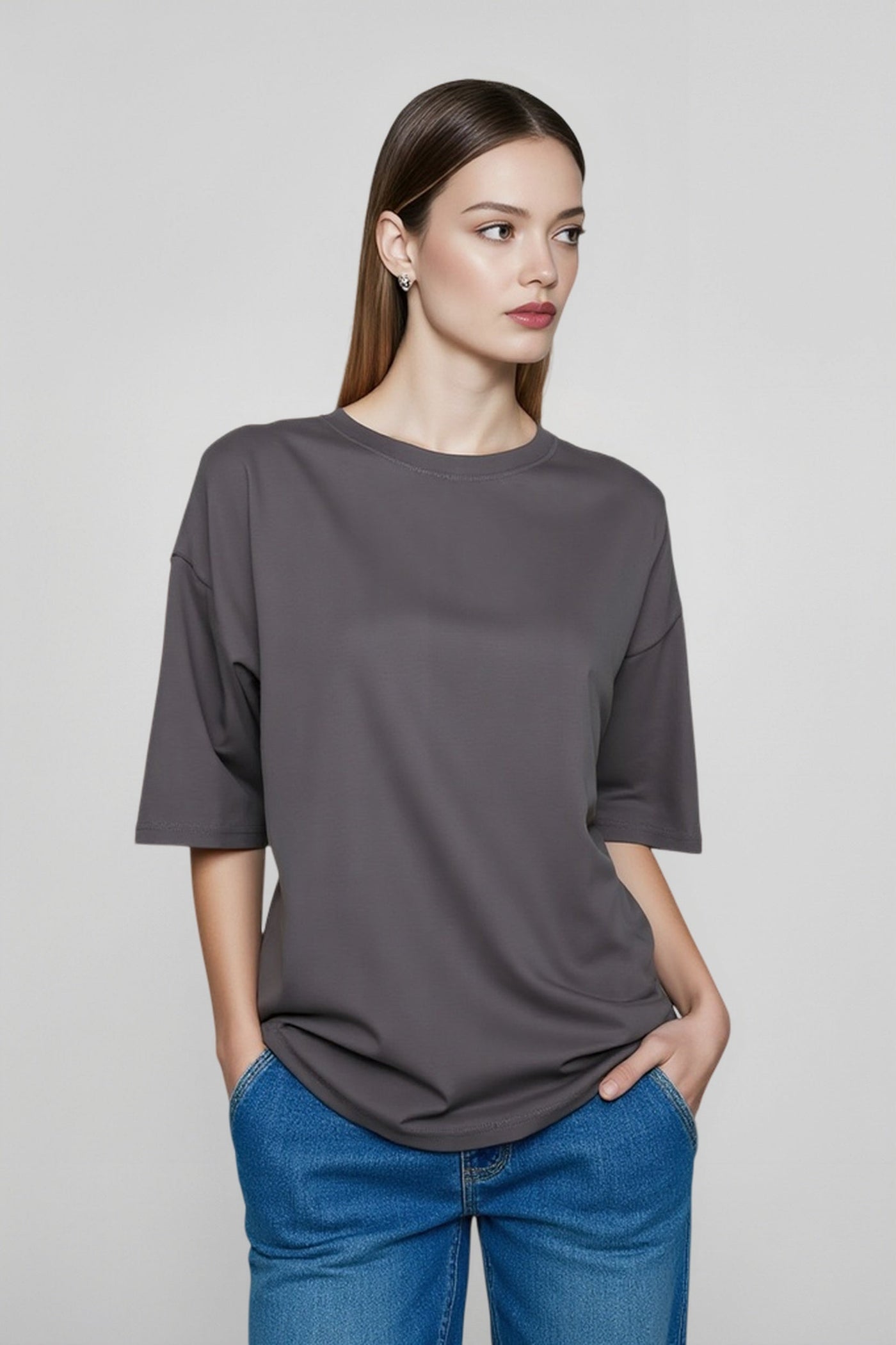 Oversized Solid Relaxed T-Shirts