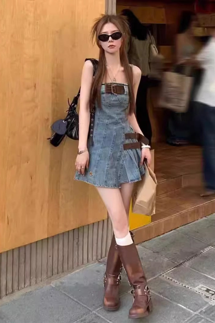 High Waist Sexy Denim Dress