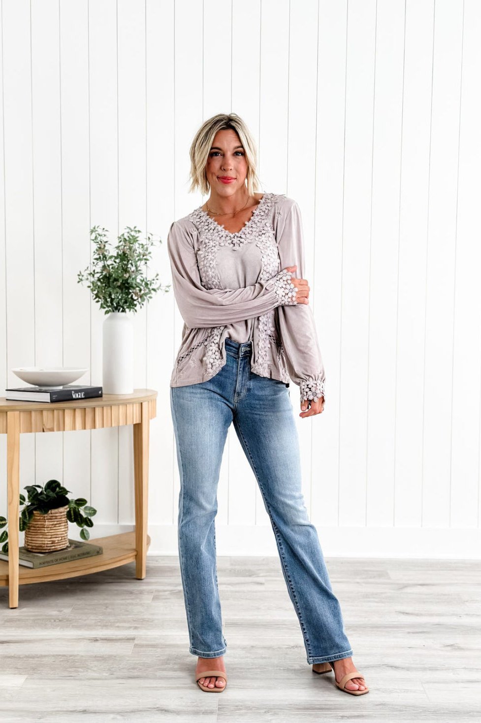 High Waist Flare Leg Stretch Denim Jeans