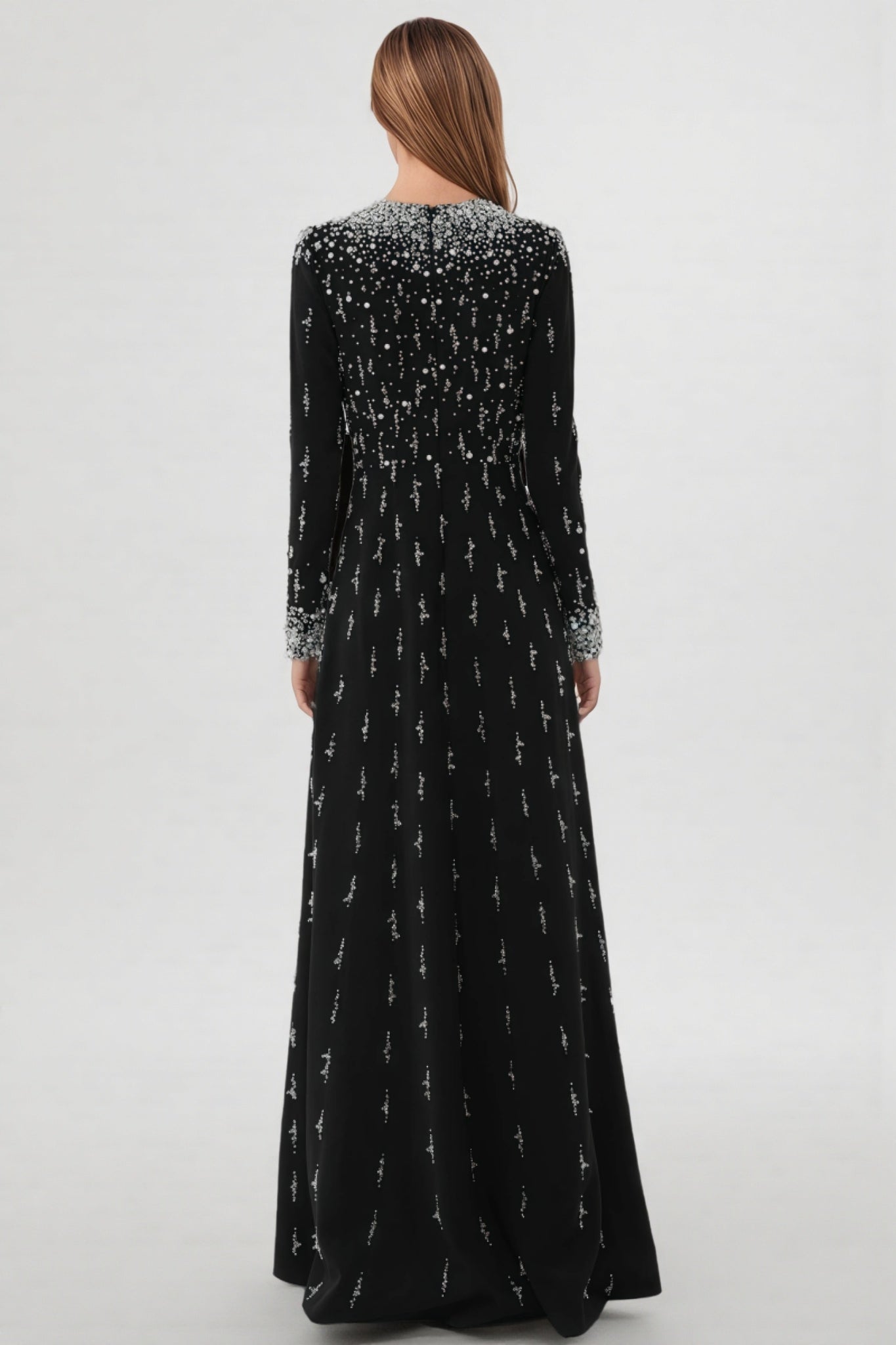 Jarety Long Sleeve Beaded Maxi Dress - View 5