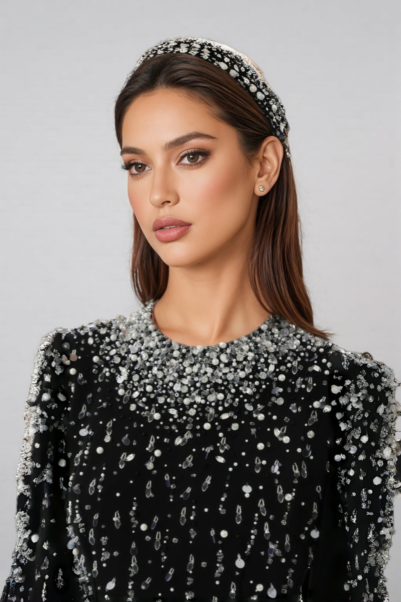 Jarety Long Sleeve Beaded Maxi Dress - View 4
