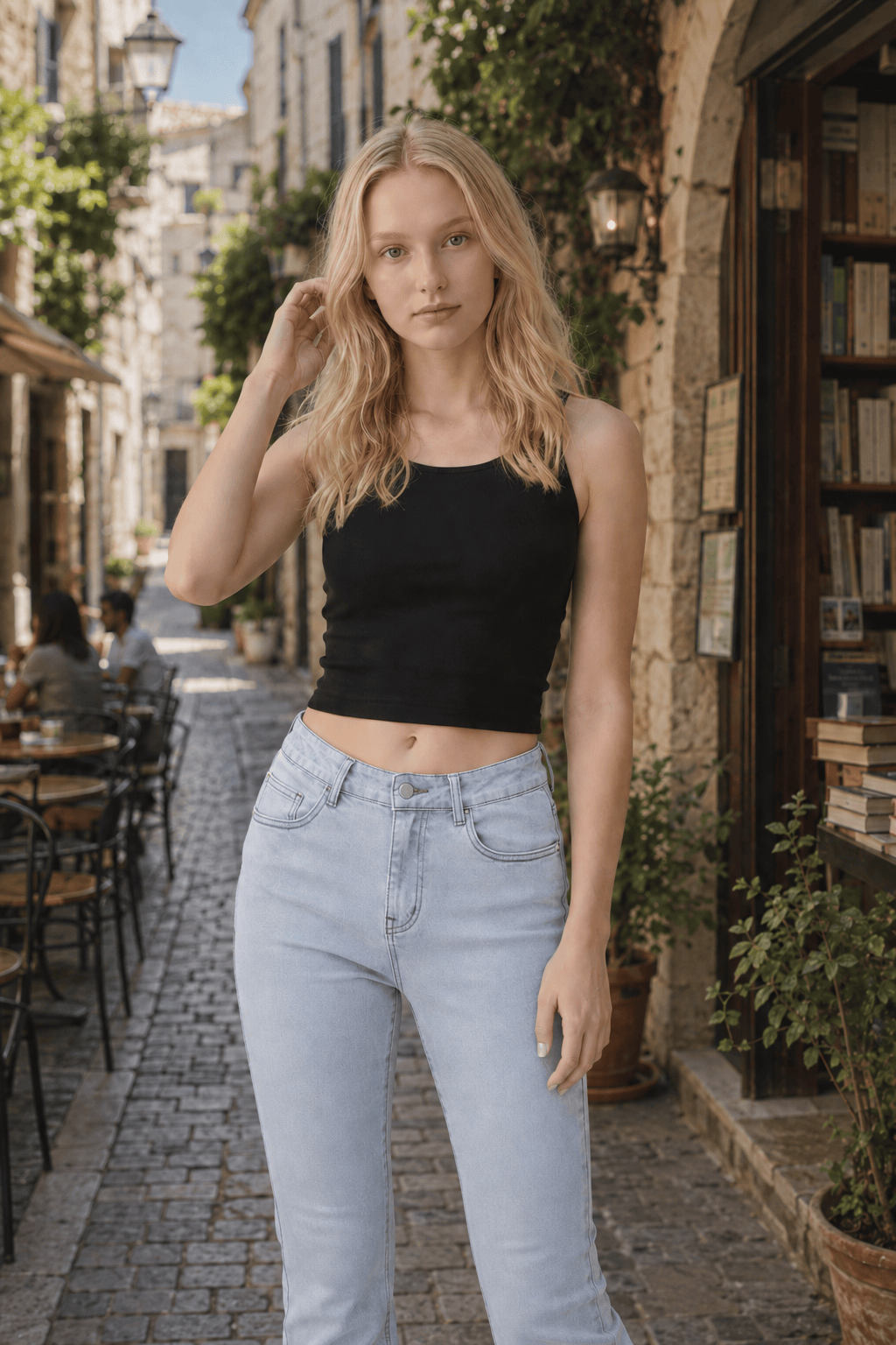 High-Waist Denim Jeans