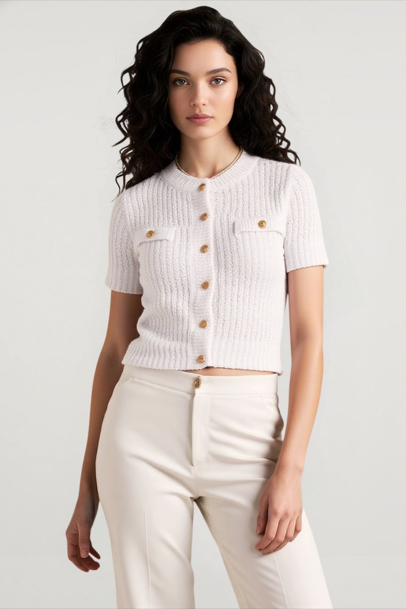Single-Breasted Knitted Office Cardigan