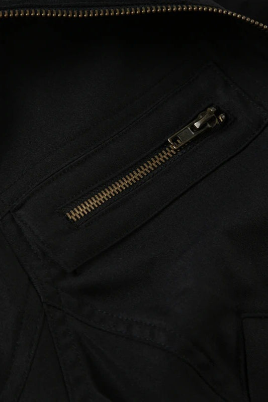 Casual Girdling Waist Black Jacket