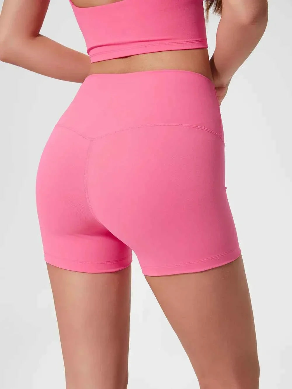 Wide Waistband High Waist Fitted Stretch Active Shorts 20