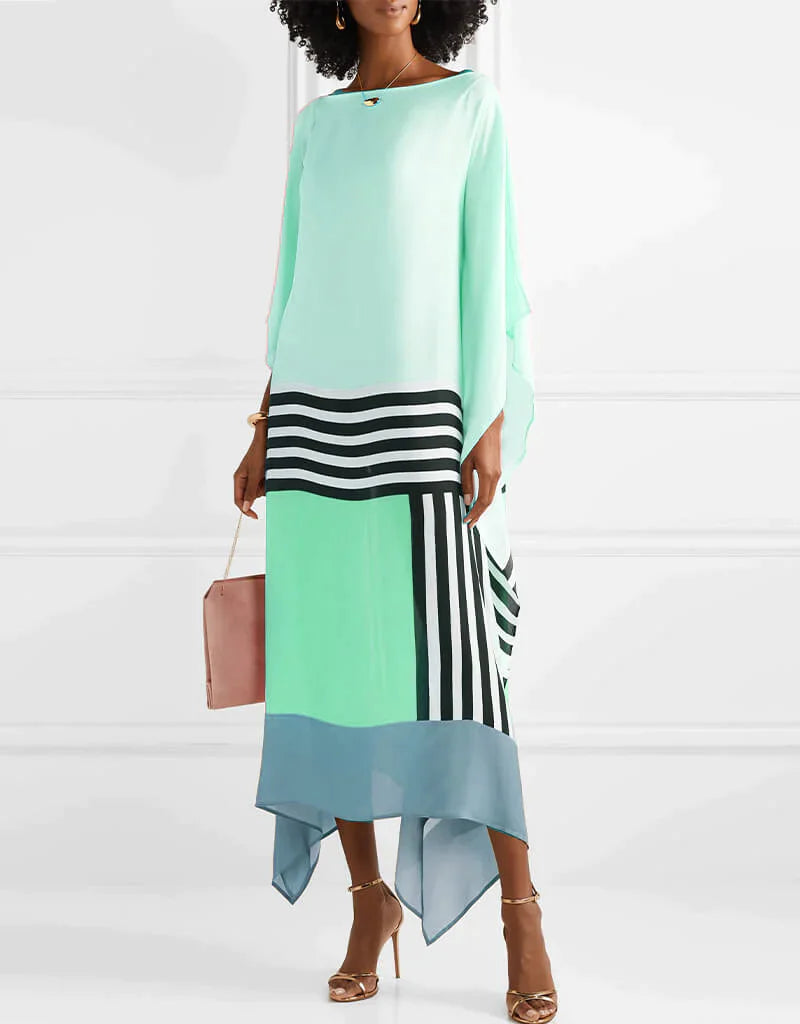 Boat Neck Batwing Sleeve Kaftan Maxi Dress 6