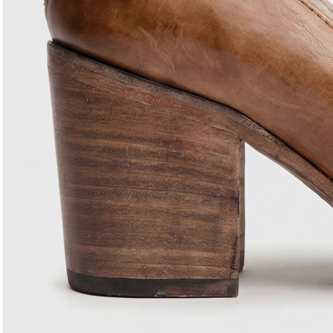 Round Toe Triple Ankle Strap Buckle Block Heel Pumps
