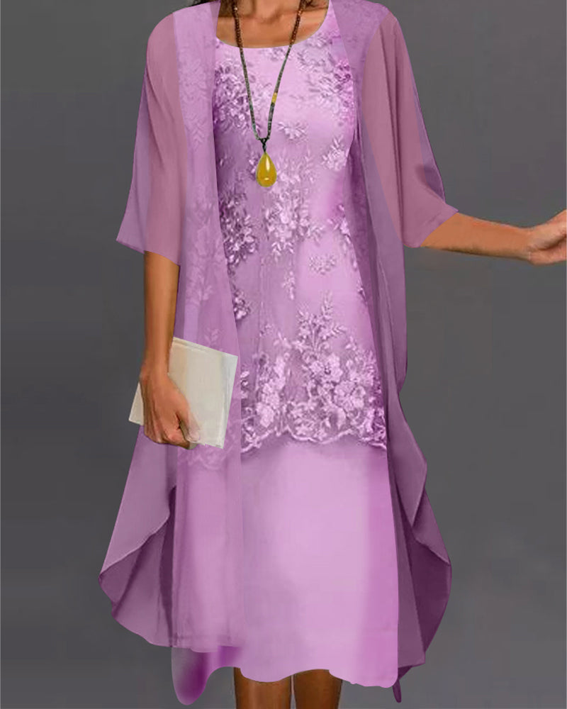 Simona Effortless Two Piece Chiffon Dress Evening Wear Edit