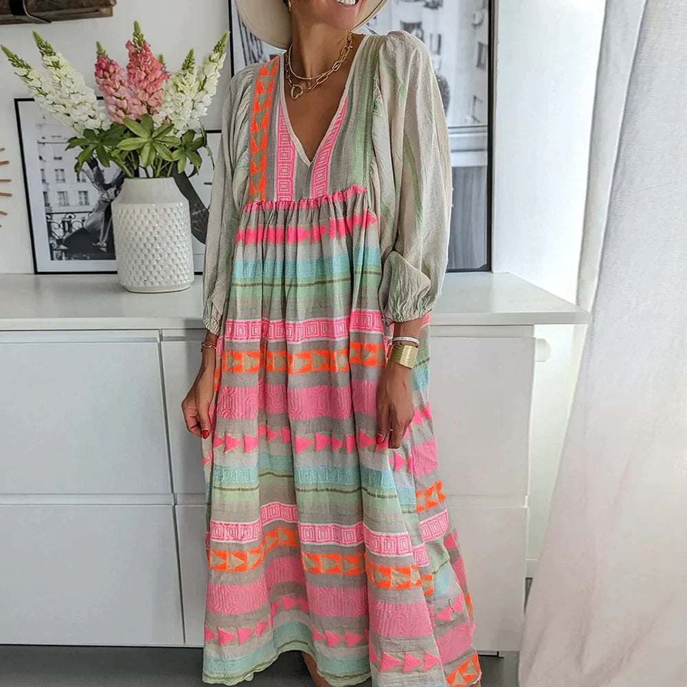 Gaia Colorful Summer Dress for Women Modern Chic Style