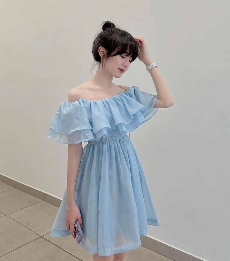 Blue Off The Shoulder Homecoming Dress Party Dress