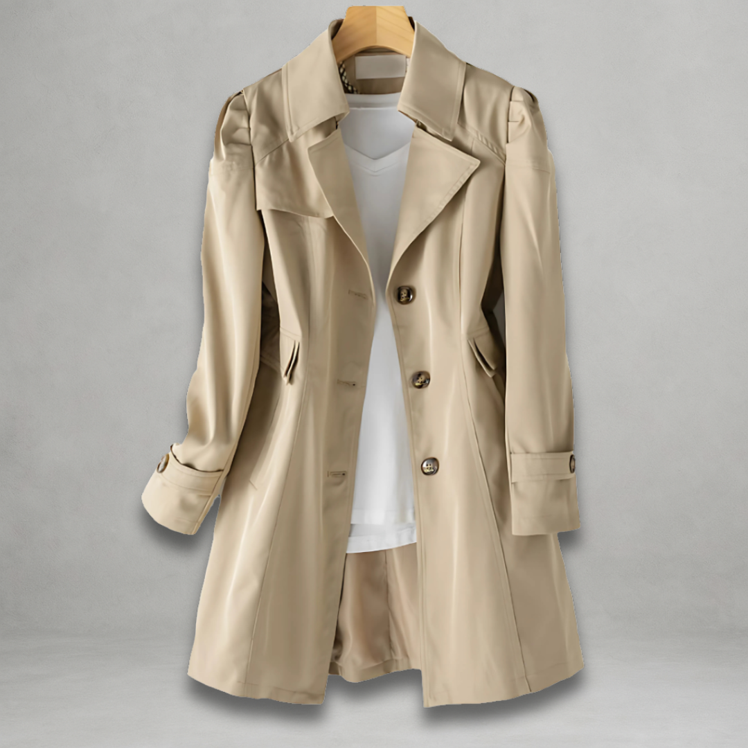 Notch Lapel Single Breasted Short Trench Coat