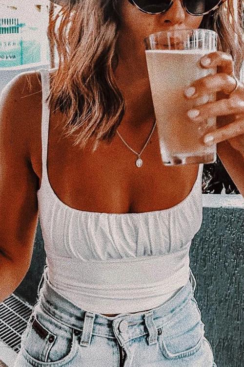 Pleated Sleeveless Tank Top