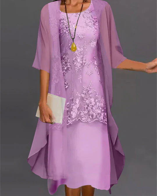 Olga Elevated Two Piece Chiffon Dress Occasion Wear