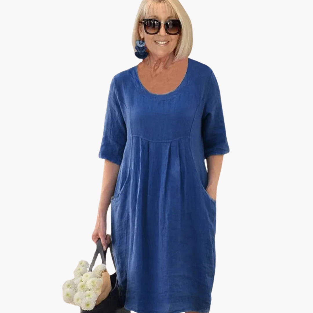 Naomi | Summer Dress with Pockets Navy blue