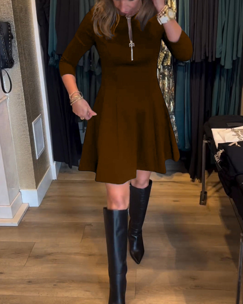Paty Effortless Zip Dress Elevated Occasion Wear