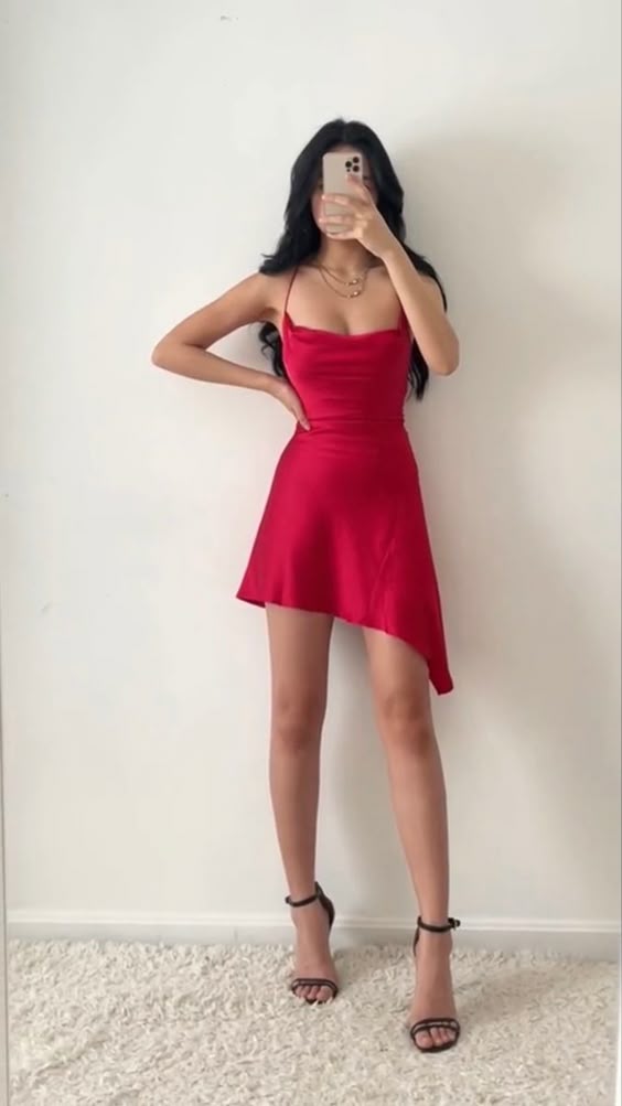 cute red straps homecoming dress 18th birthday outfits