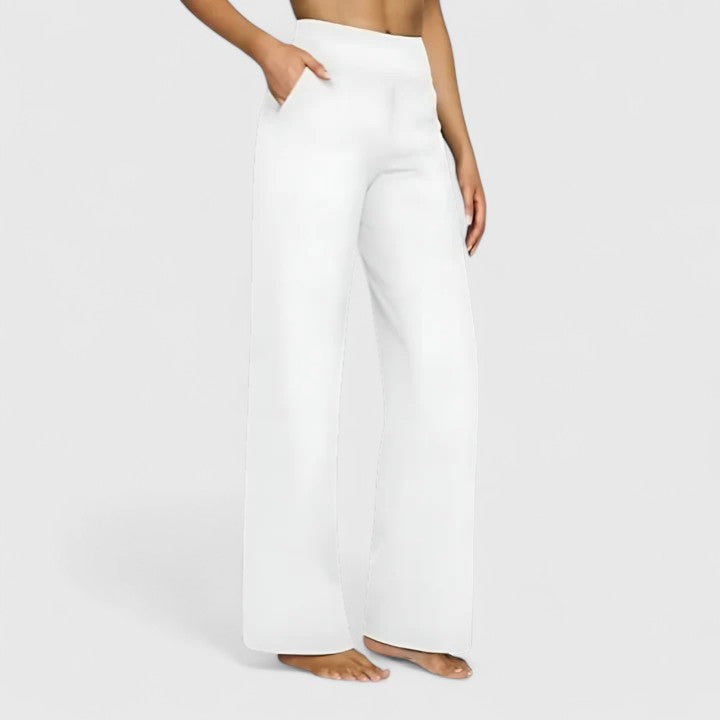 High Waist Wide Leg Pants with Pockets