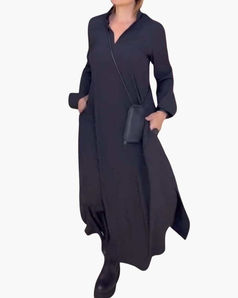 Millie | Loose-Fitting Stylish Long Dress Black