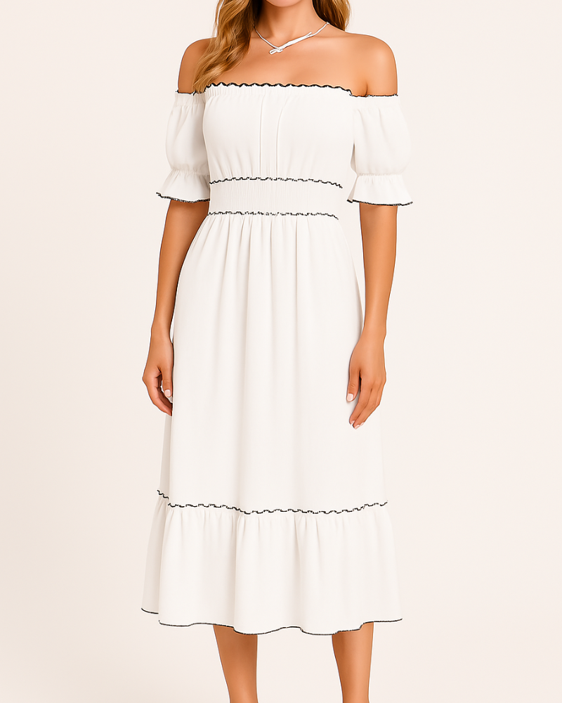 Off Shoulder Midi Dress - View 3