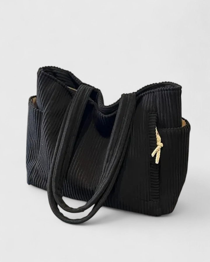 Corduroy Side Pocket Tote Bag