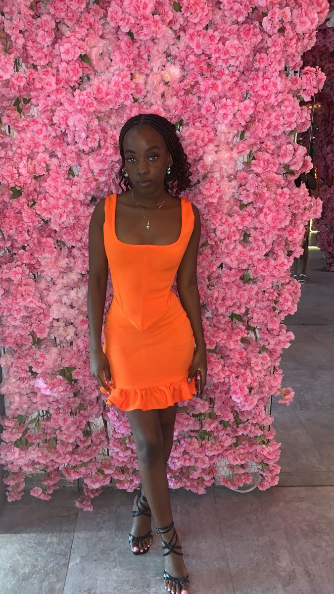 Orange Birthday Outfit Short Evening Dress Cocktail Dresses Short Party Dress