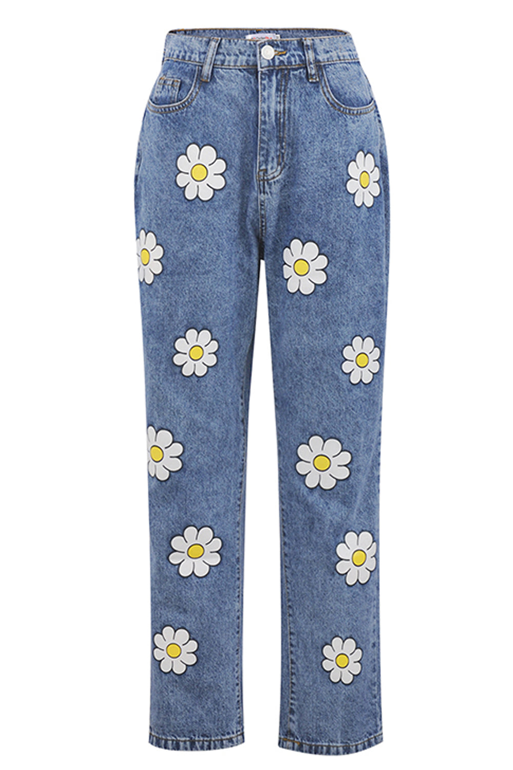 Cute Daisy Cartoon Pattern Jeans Pants